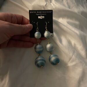 NWOT Pure Expressions Blue Ombre dangly Earrings